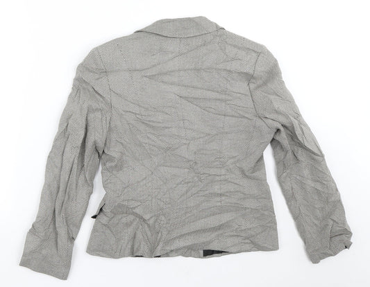 Impressions Womens Beige Geometric  Jacket Blazer Size 10