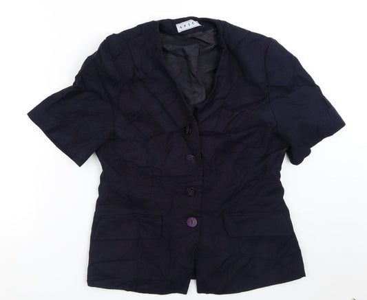 Spice Womens Blue   Jacket Blazer Size M   - Short Sleeves