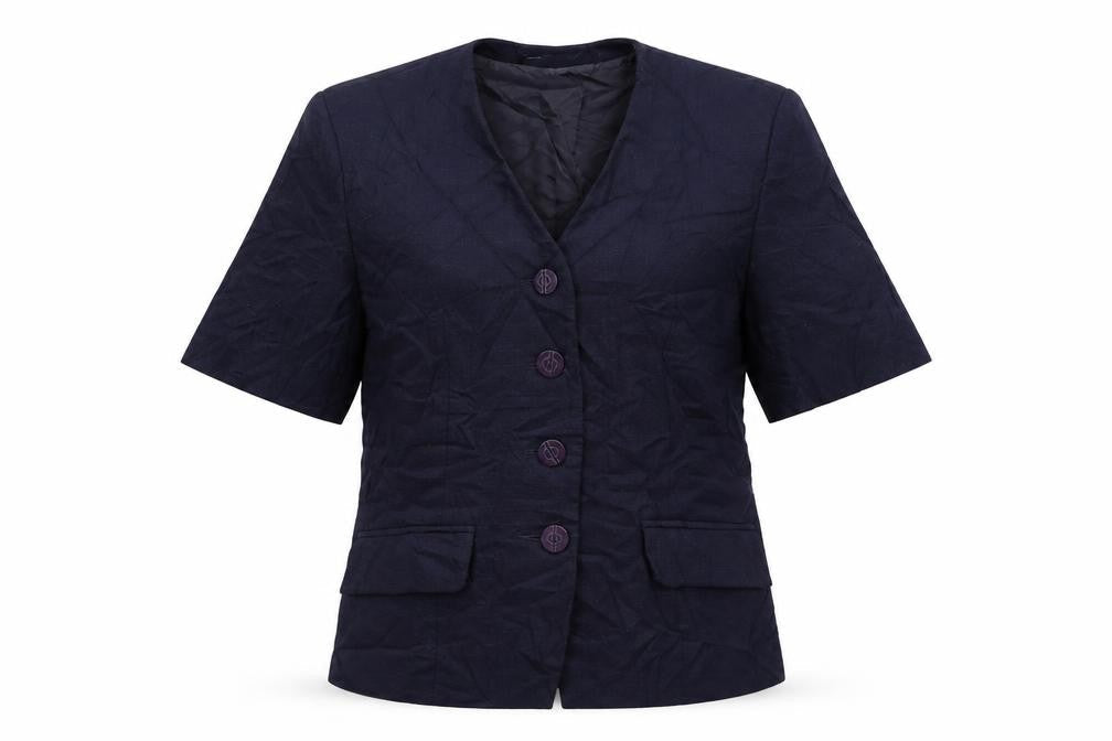 Spice Womens Blue   Jacket Blazer Size M   - Short Sleeves