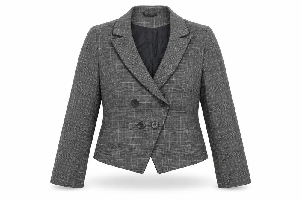Dorothy Perkins Womens Grey Plaid  Jacket Blazer Size 12