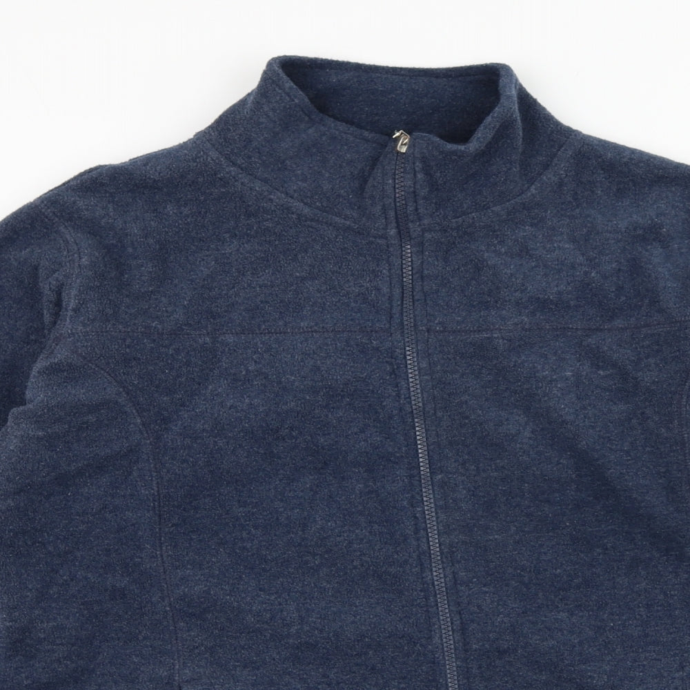 Active Womens Blue  Polyester Full Zip Sweatshirt Size 12  Zip