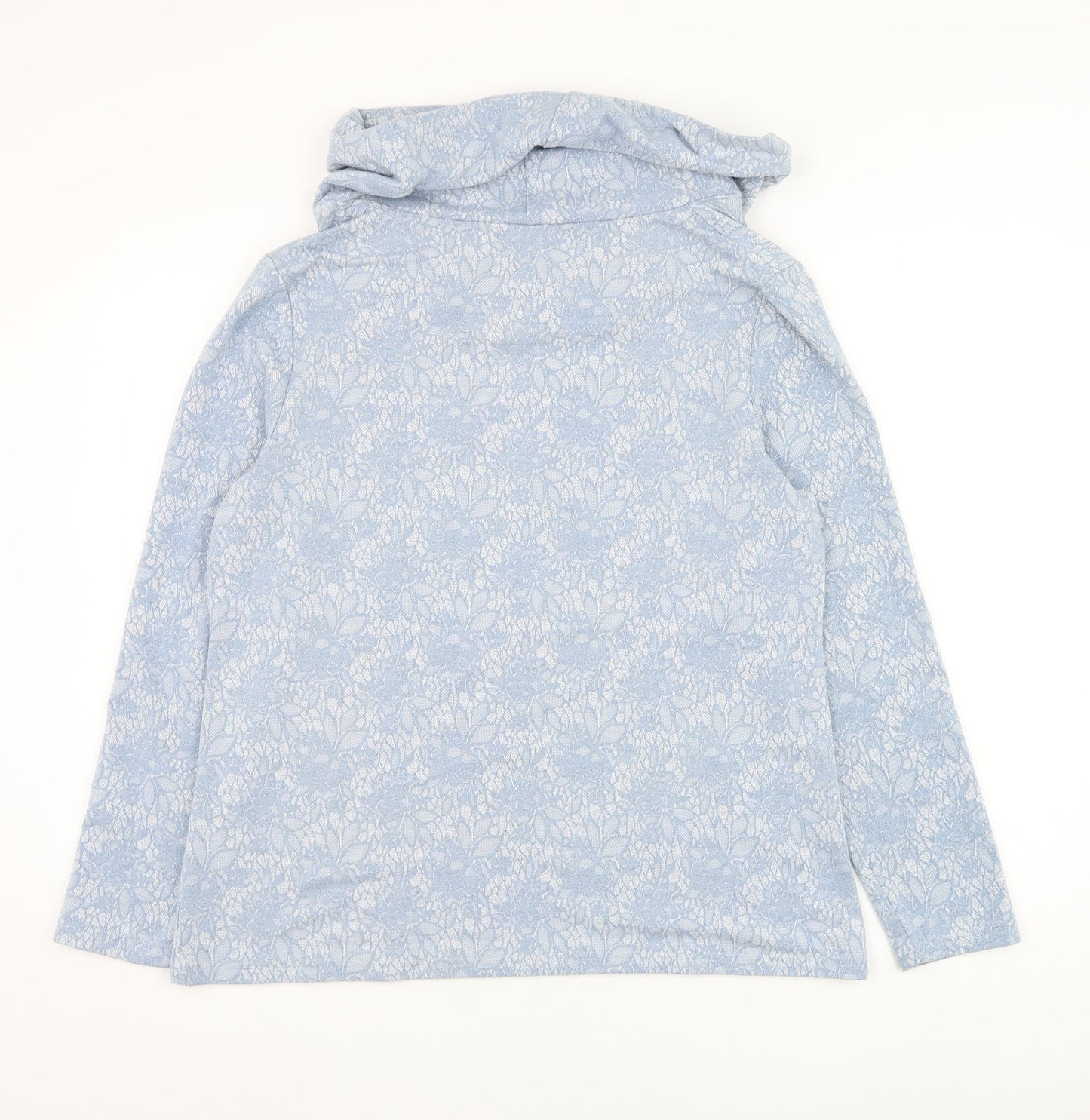 Anna Rose Womens Blue Roll Neck Floral Polyester Pullover Jumper Size L