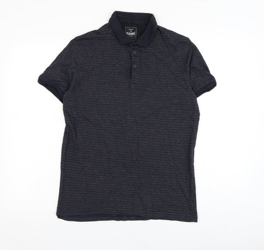 Peacocks Mens Blue  Cotton  Polo Size S Collared Pullover