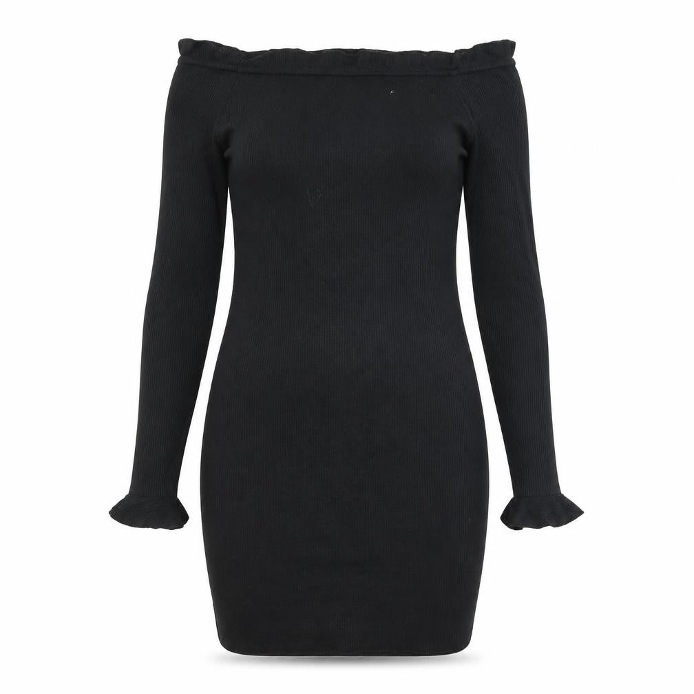 Edge Street Womens Black  Polyester Bodycon  Size 8  Off the Shoulder Pullover