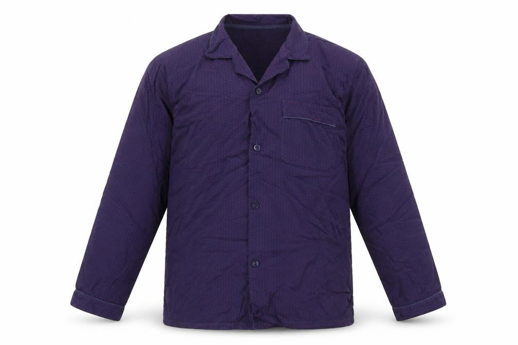 Dunnes Mens Purple Geometric Cotton  Button-Up Size L Collared Button