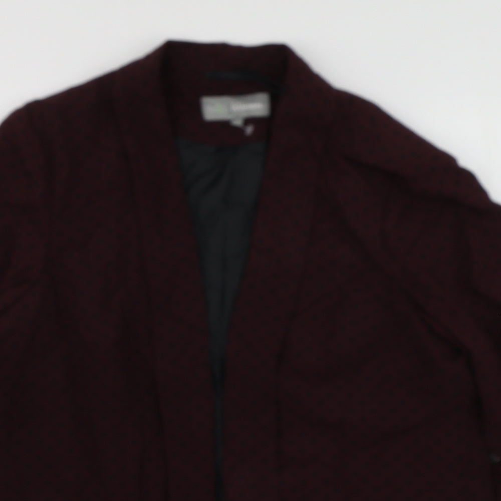 M&S Womens Purple Polka Dot Polyester Jacket Suit Jacket Size 16