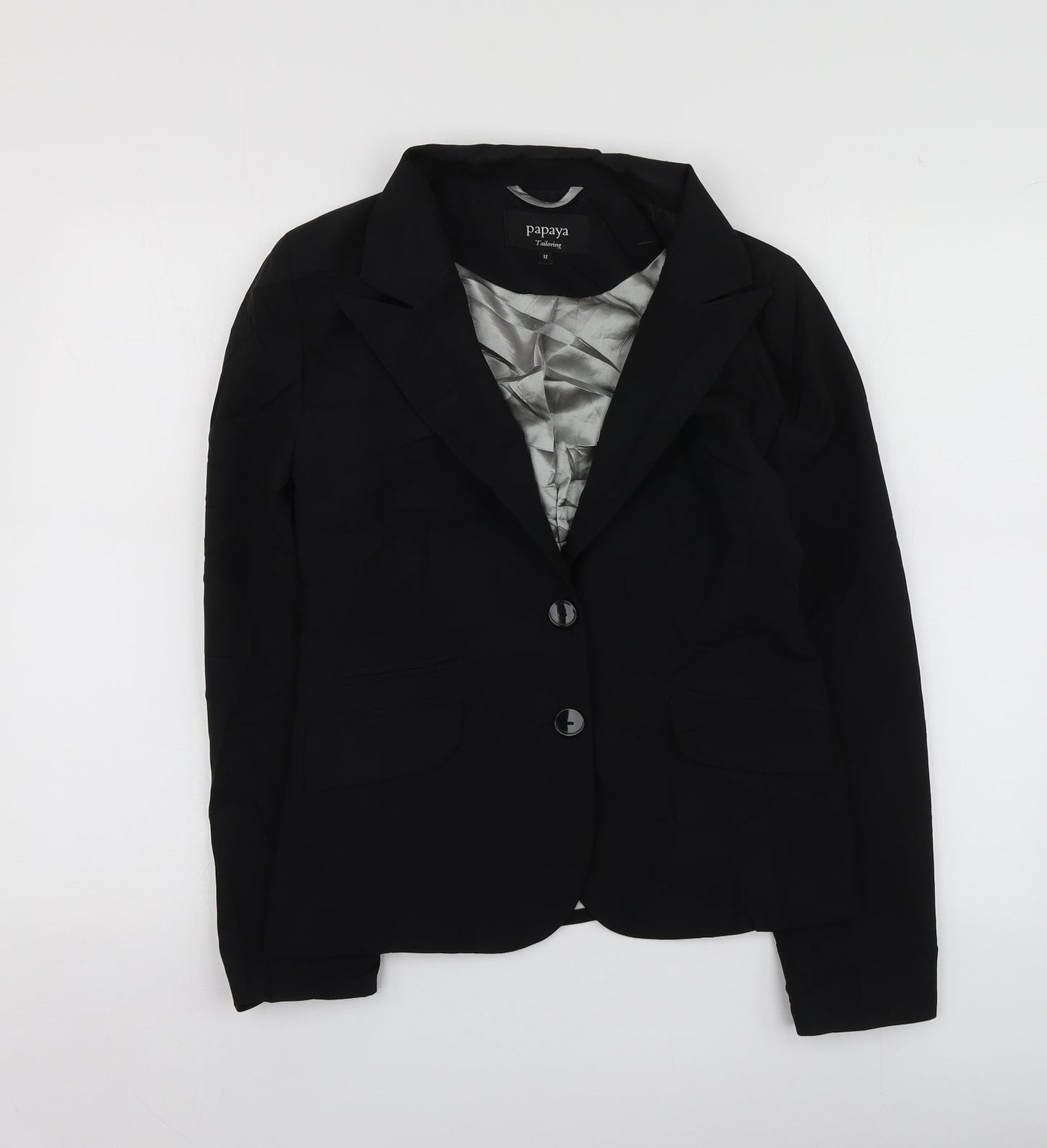 Papaya Womens Black  Polyester Jacket Suit Jacket Size 12