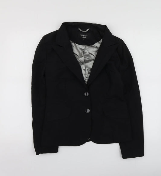Papaya Womens Black  Polyester Jacket Suit Jacket Size 12