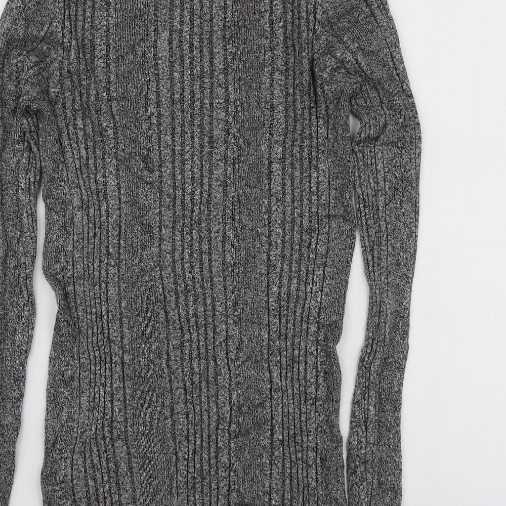 M7S Womens Grey Round Neck  Viscose Pullover Jumper Size 10