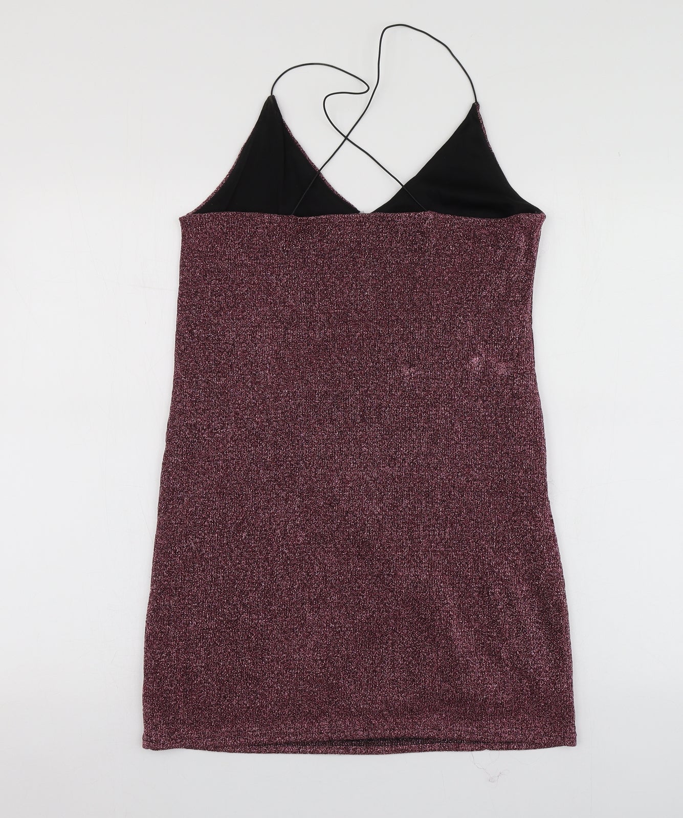 Sparkle & Fade Womens Purple  Viscose Basic Blouse Size M V-Neck