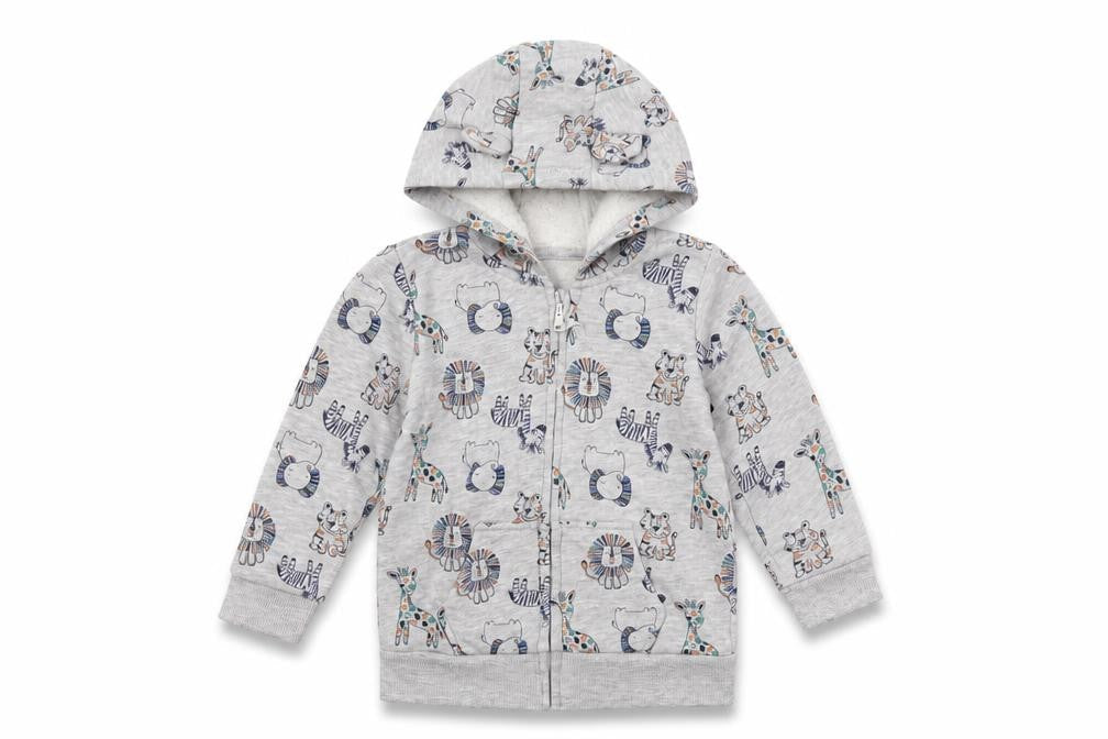 George Baby Grey Geometric Cotton Full Zip Jumper Size 9-12 Months  Zip - Lion&Giraffe Print