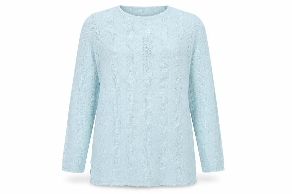 Fashion Extra Womens Blue Crew Neck  Acrylic Tunic Jumper Size 16