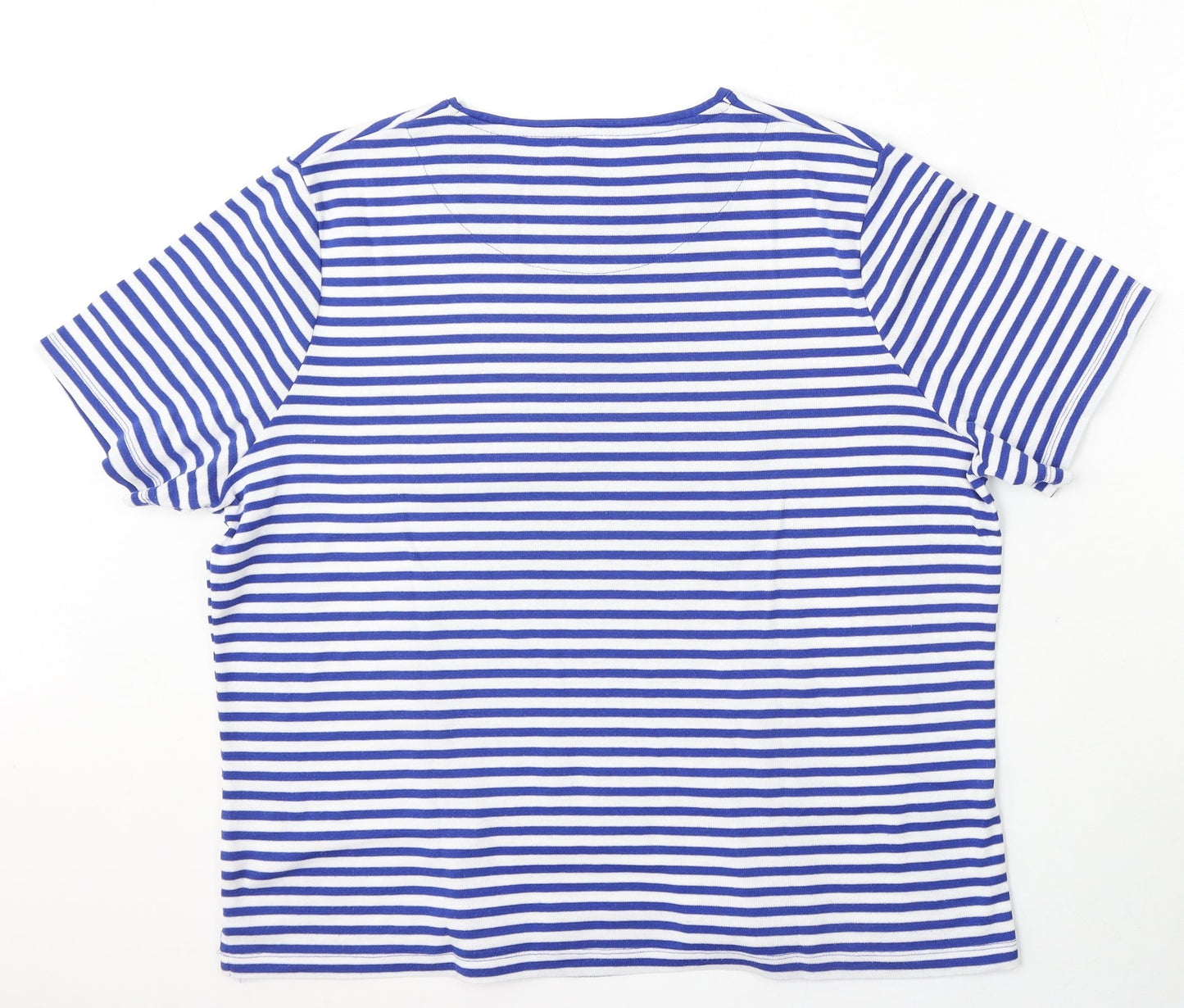 TIGL Womens Blue Round Neck Striped Polyester Pullover Jumper Size 22