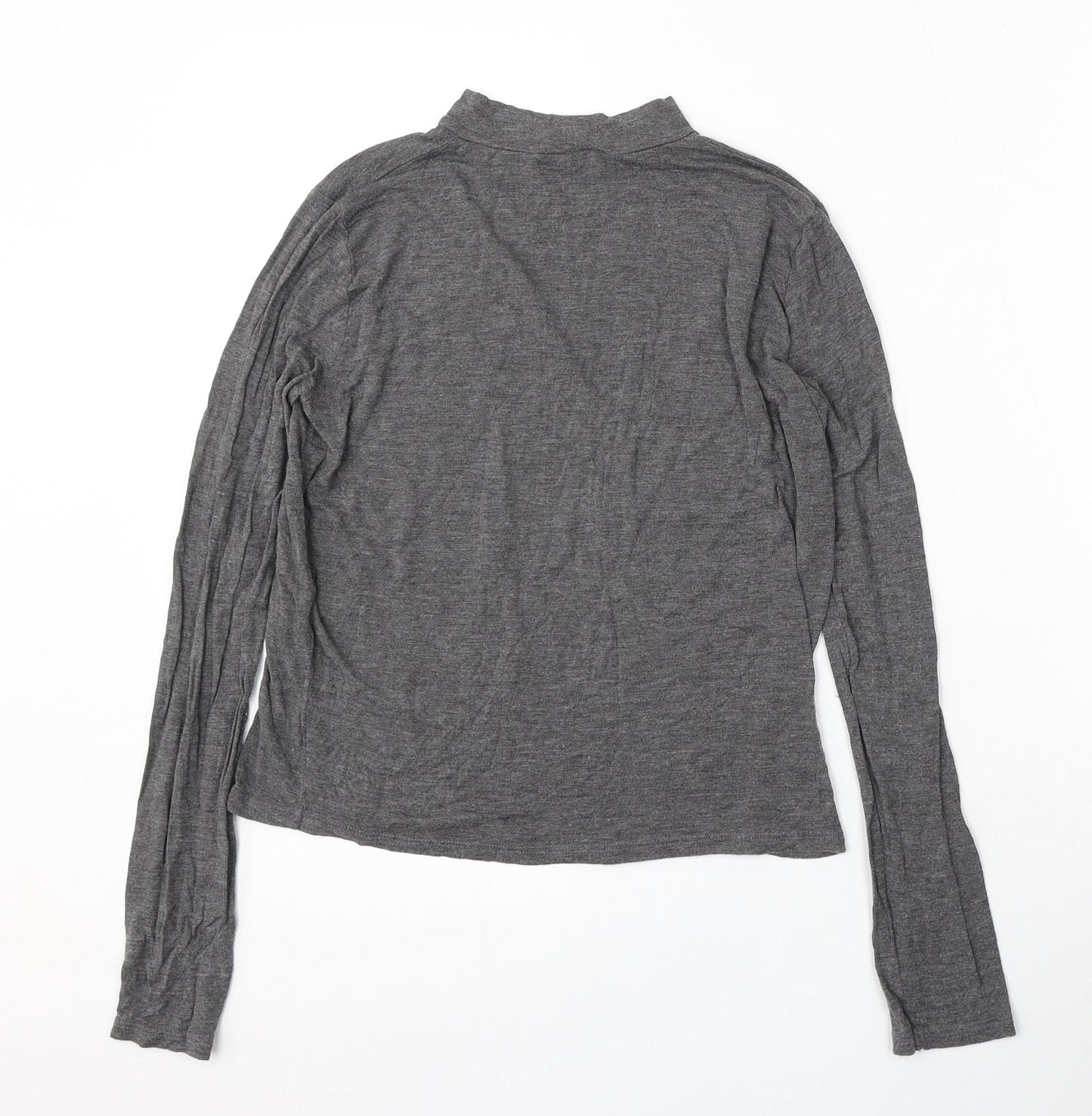 Zara Womens Grey Round Neck  Viscose Pullover Jumper Size L