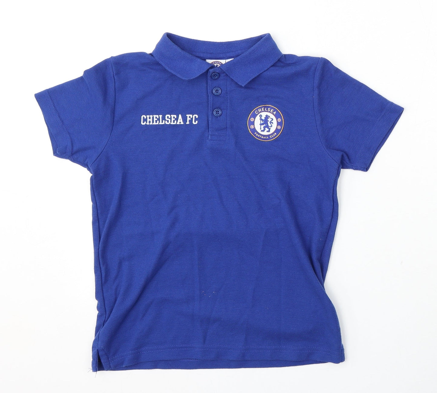Chelsea FC Boys Blue  Polyester Basic Polo Size 8-9 Years Collared Button
