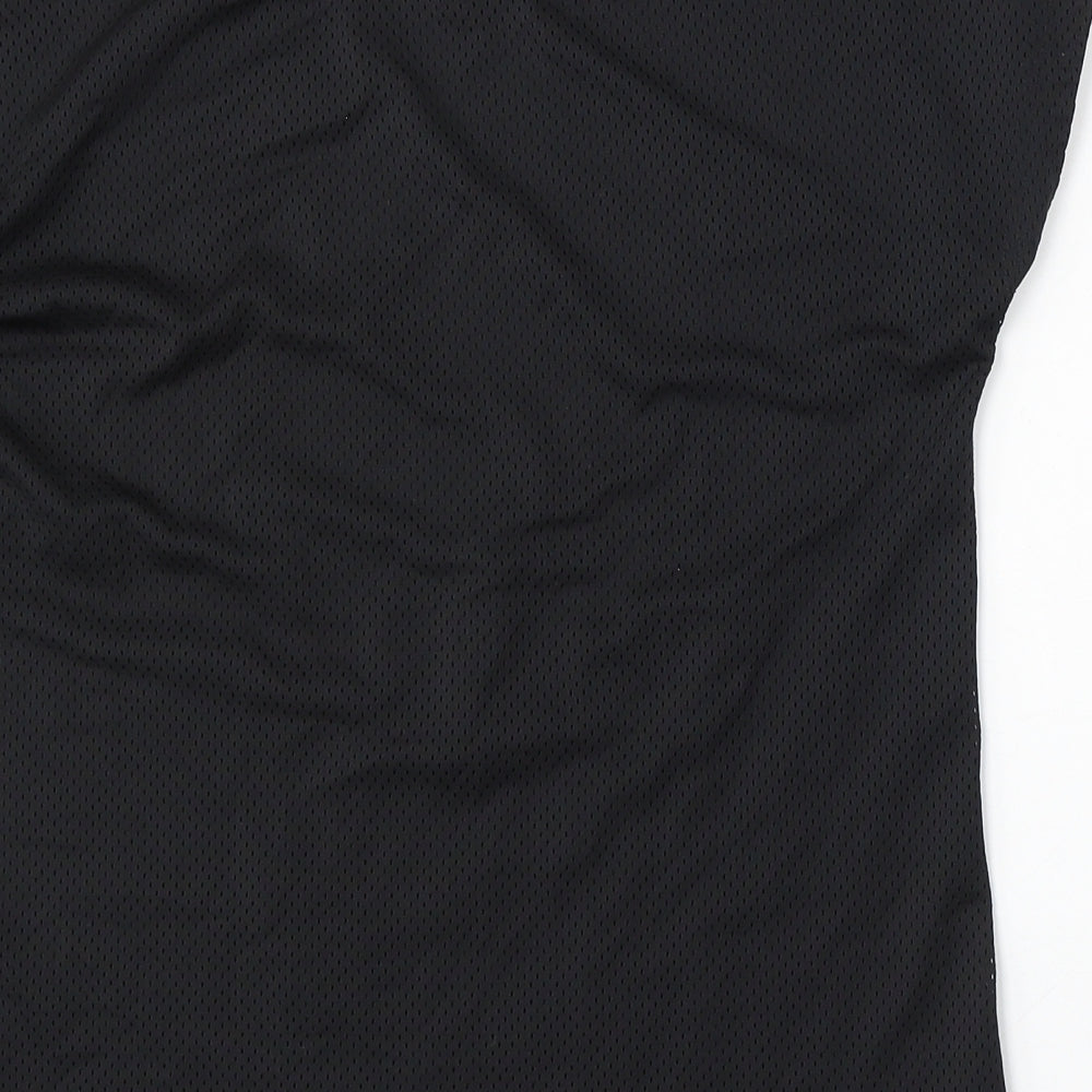 Reebok Womens Black  Polyester Basic T-Shirt Size M Round Neck