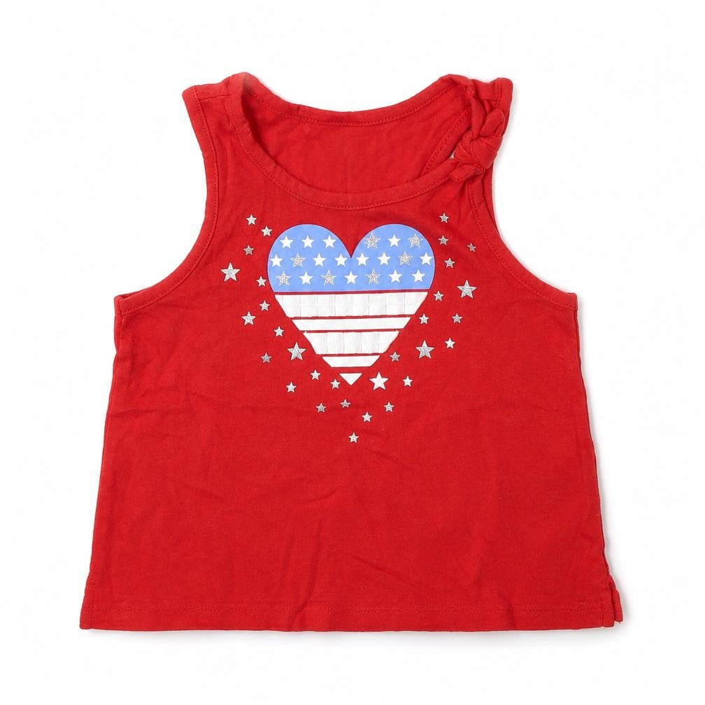 Baby Gap Girls Red  Cotton Basic Tank Size 3 Years Round Neck