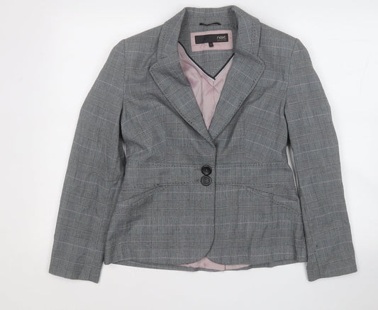 NEXT Womens Grey Plaid  Jacket Blazer Size 12