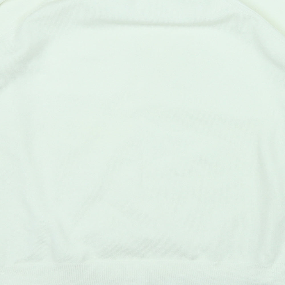 Preworn Womens White Round Neck  Acrylic Pullover Jumper Size L