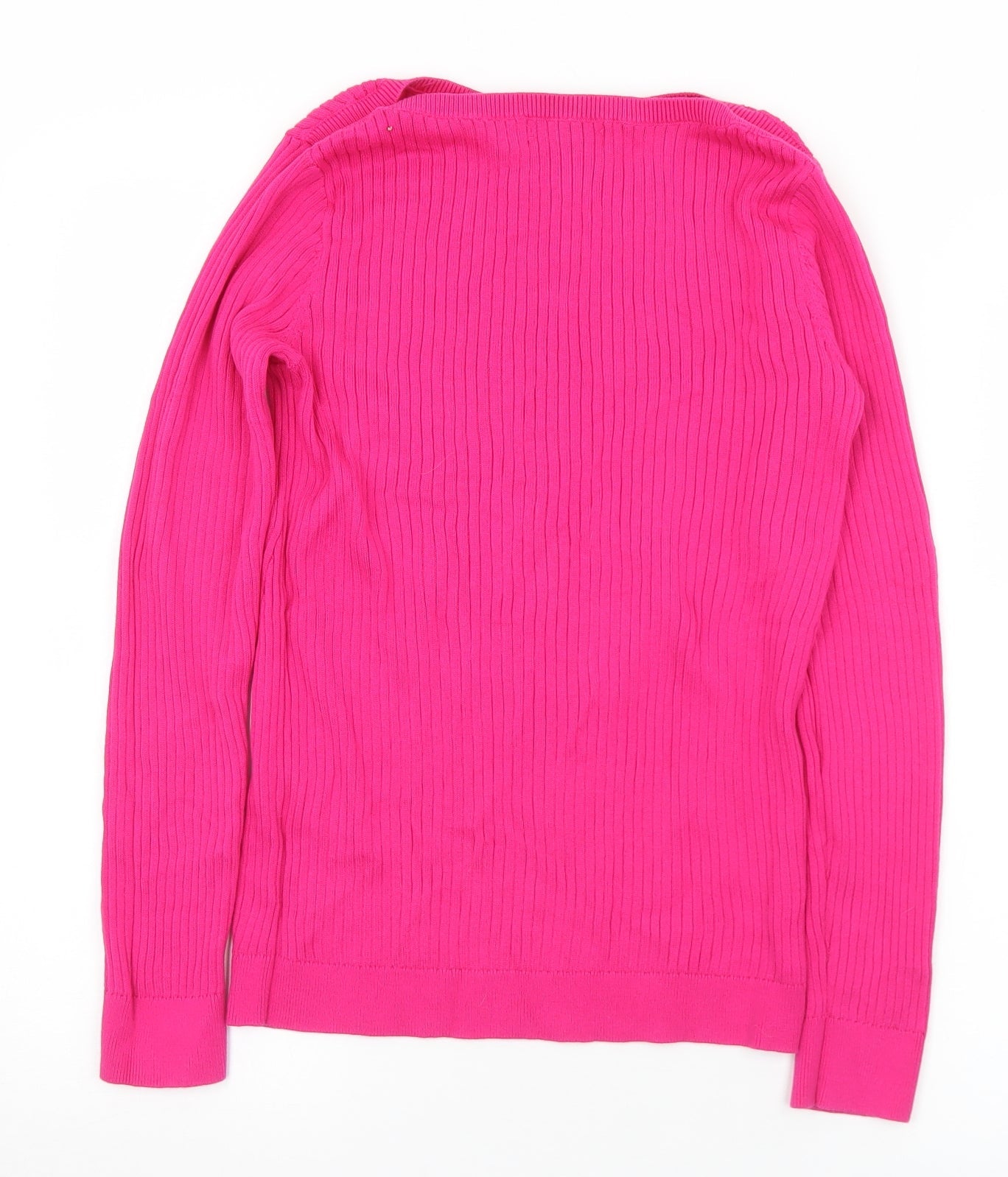 Lands' End Womens Pink Boat Neck  Cotton Pullover Jumper Size S