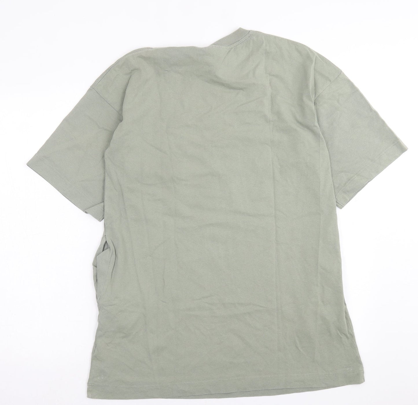 Topshop Womens Green  Cotton T-Shirt Dress  Size XS  Crew Neck Pullover