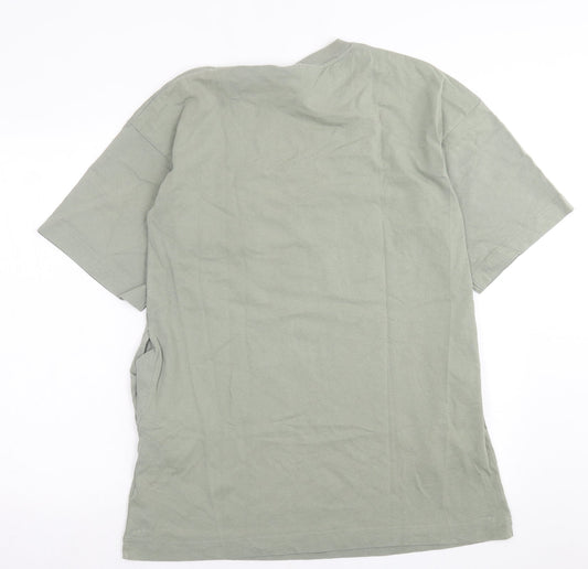 Topshop Womens Green  Cotton T-Shirt Dress  Size XS  Crew Neck Pullover