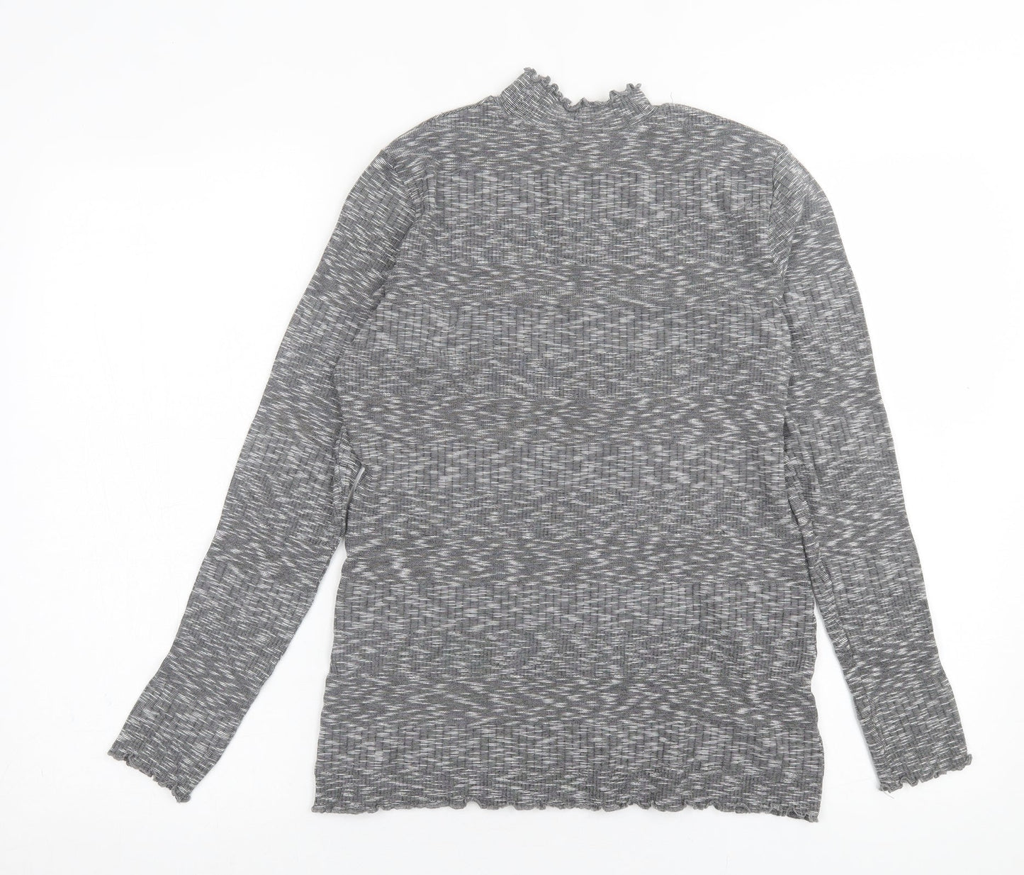 Matalan Womens Grey High Neck  Viscose Pullover Jumper Size 10   - Lettuce Edging