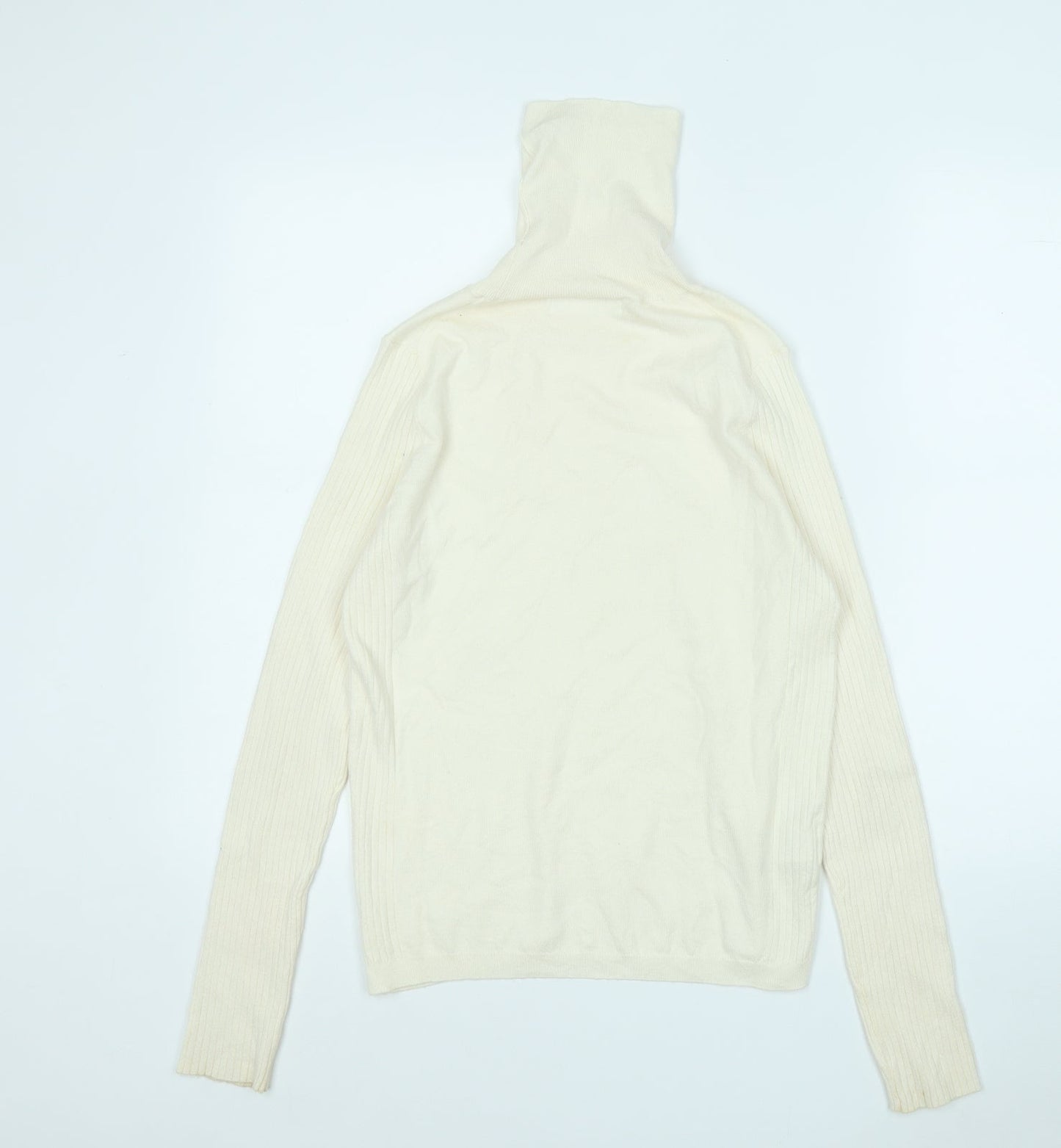 MNG Womens Yellow Mock Neck  Viscose Pullover Jumper Size M