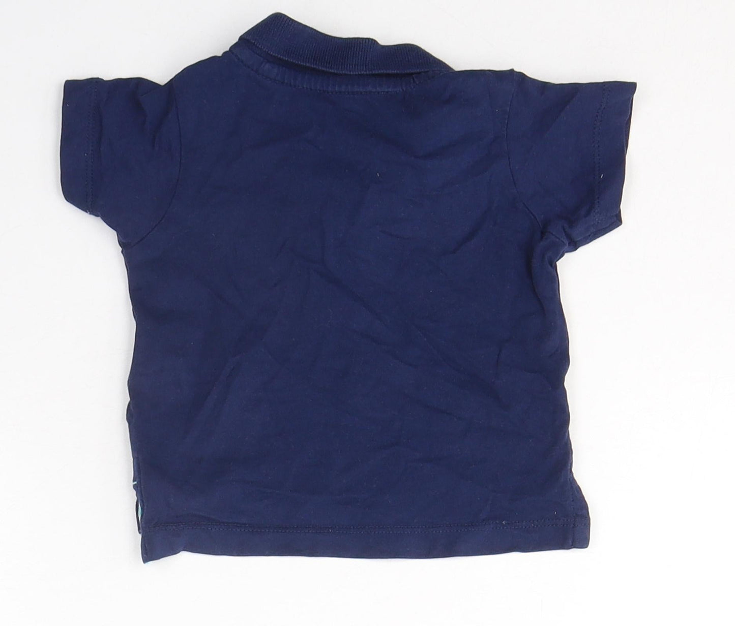 IUPILU Boys Blue  Cotton Basic T-Shirt Size 3-6 Months Collared Pullover