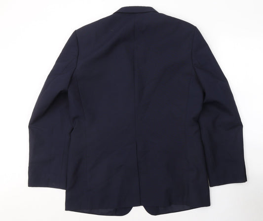Preworn Mens Blue  Polyester Jacket Suit Jacket Size 42