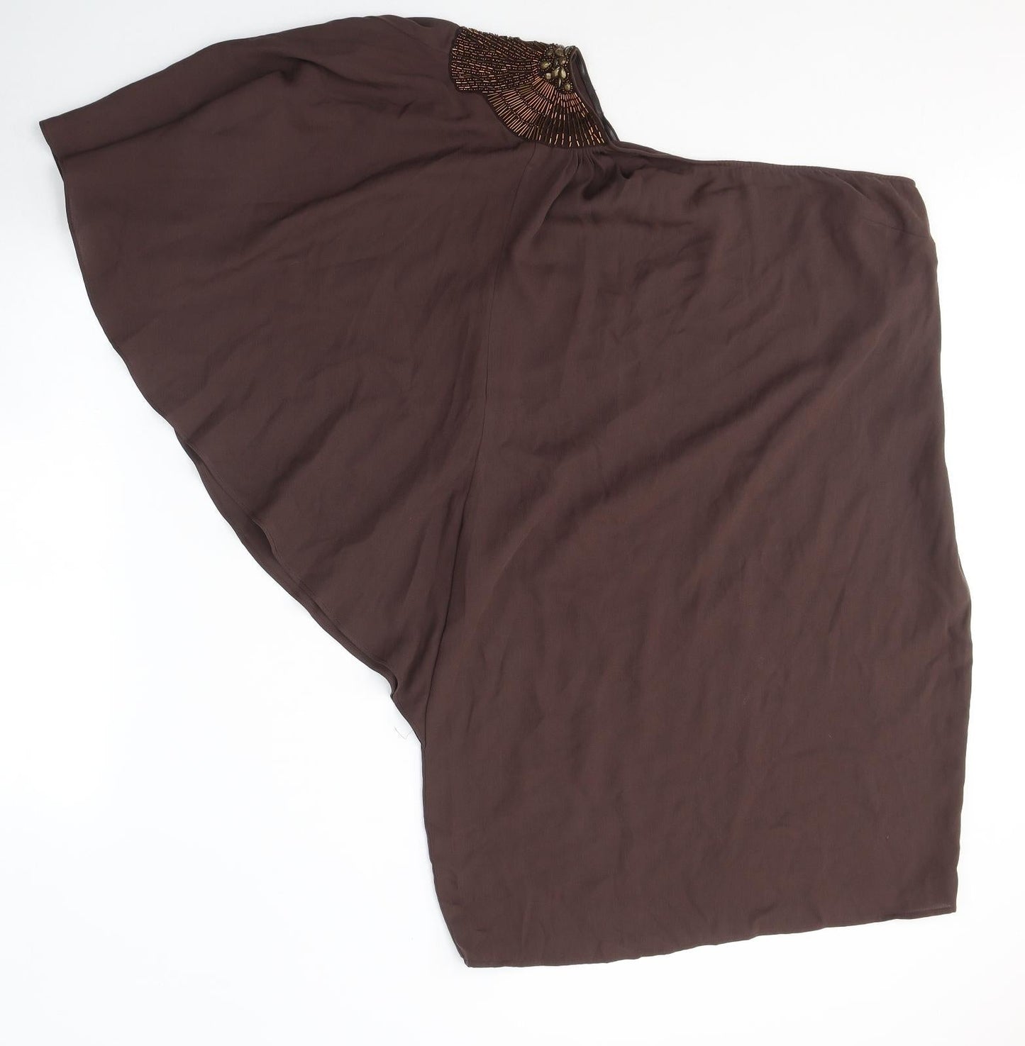 Oasis Womens Brown  Polyester Tunic Blouse Size 12 Off the Shoulder