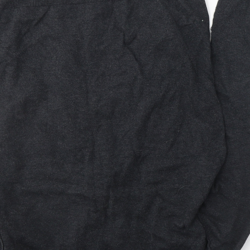 Cedar Wood State Mens Grey V-Neck  Polyester Pullover Jumper Size M