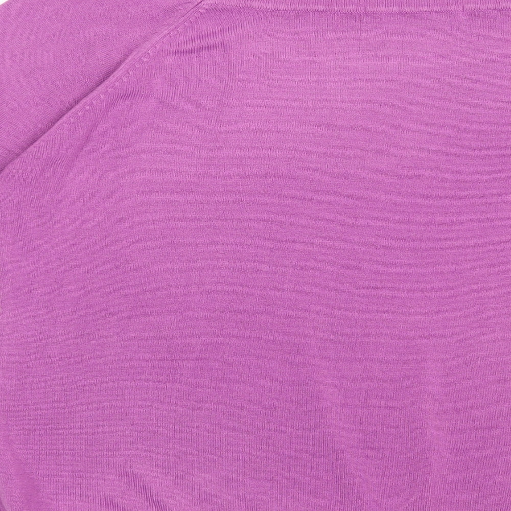 Marks Womens Purple Boat Neck  Acrylic Pullover Jumper Size 16