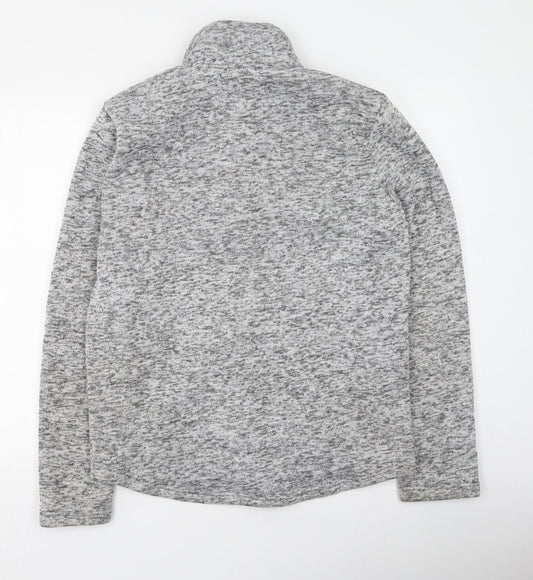 Crane Mens Grey High Neck  Polyester Full Zip Jumper Size L