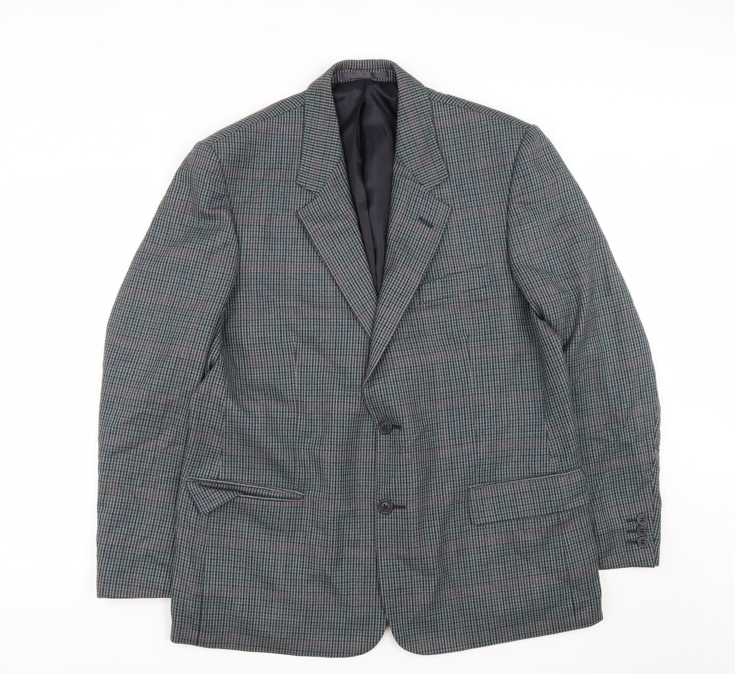 Debenhams Mens Grey Plaid Wool Jacket Suit Jacket Size 42