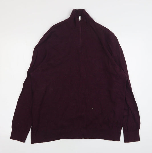 Burton  Mens Purple High Neck  Cotton Pullover Jumper Size XL