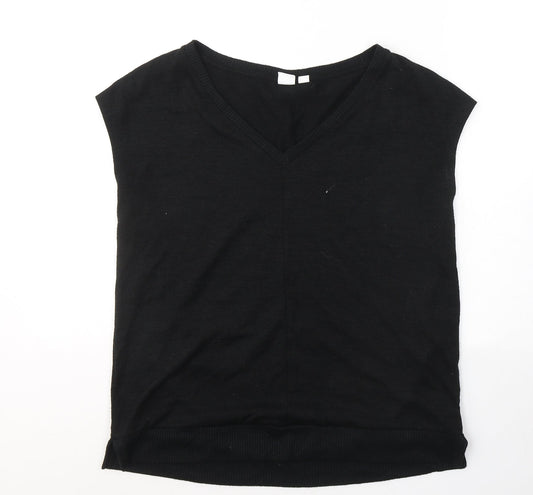 Gap Mens Black  Polyester  T-Shirt Size S V-Neck