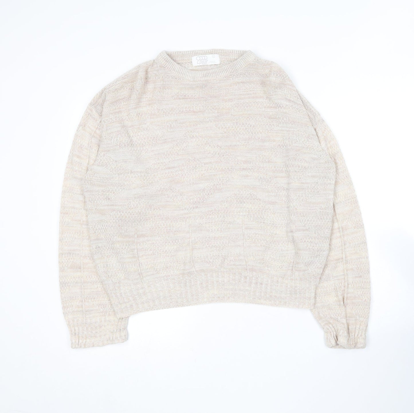 Preworn Womens Beige Round Neck  Acrylic Pullover Jumper Size L
