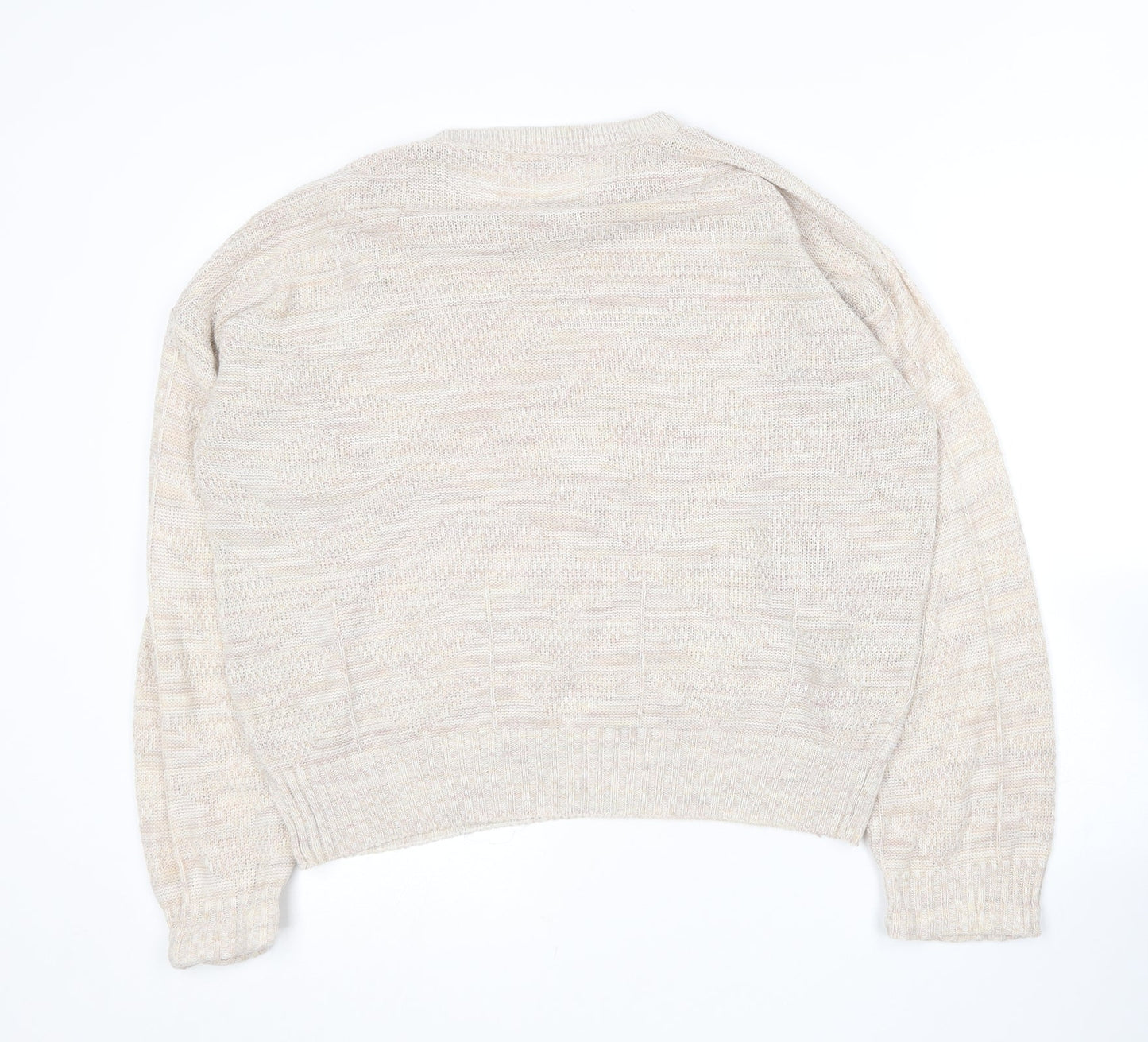 Preworn Womens Beige Round Neck  Acrylic Pullover Jumper Size L