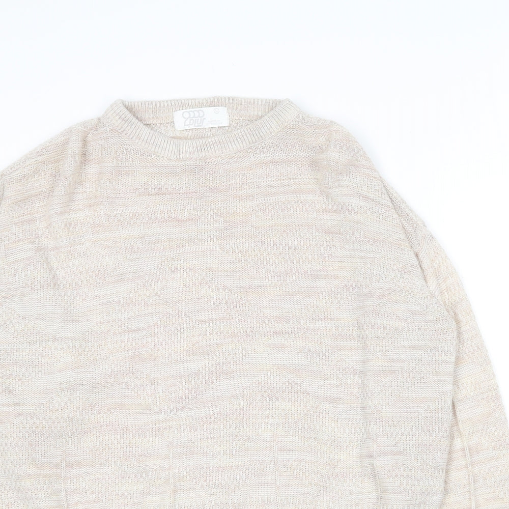 Preworn Womens Beige Round Neck  Acrylic Pullover Jumper Size L