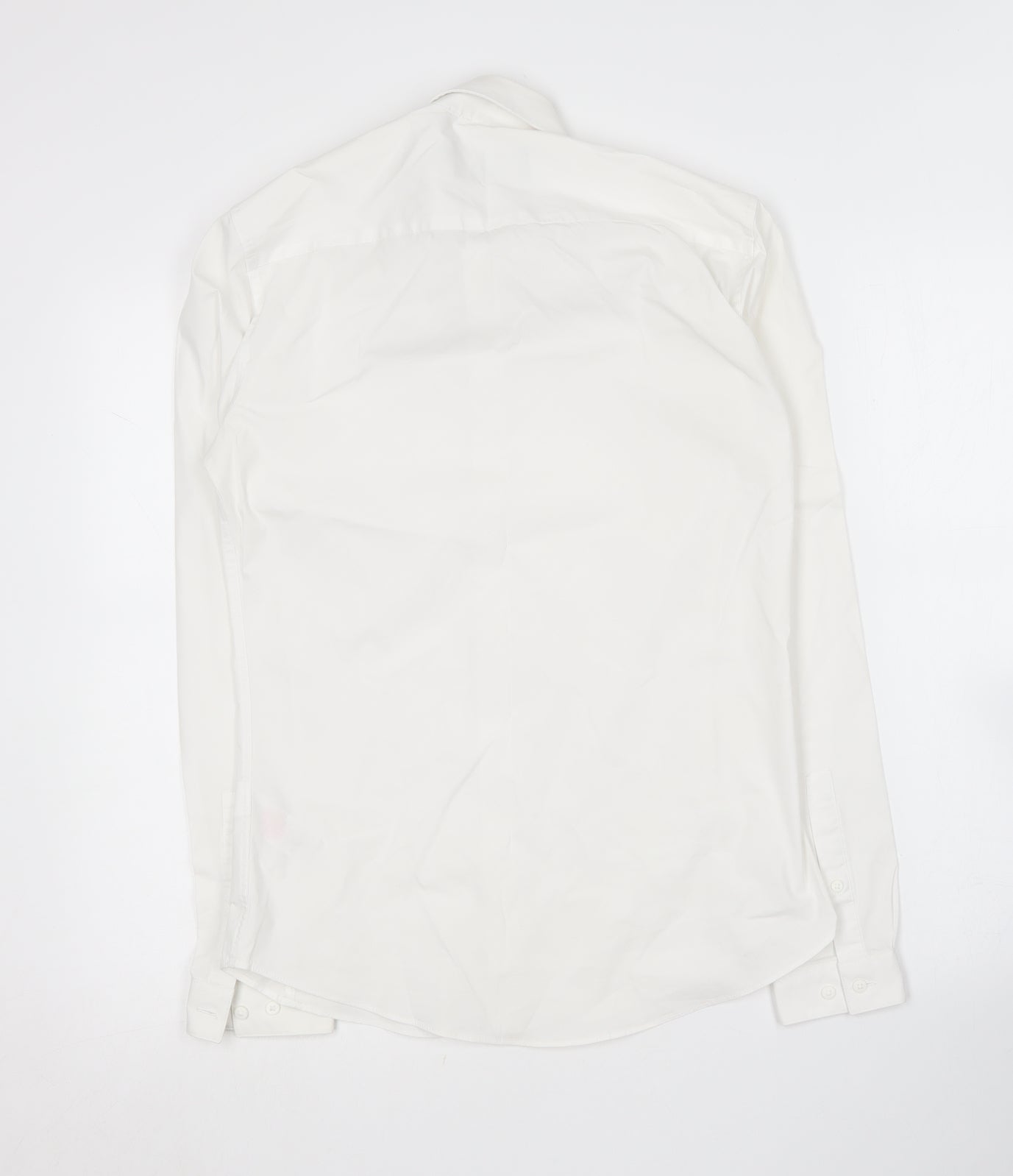 Topman Mens White  Cotton  Button-Up Size S Collared
