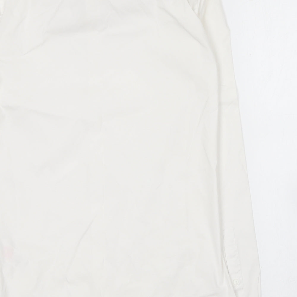 Topman Mens White  Cotton  Button-Up Size S Collared