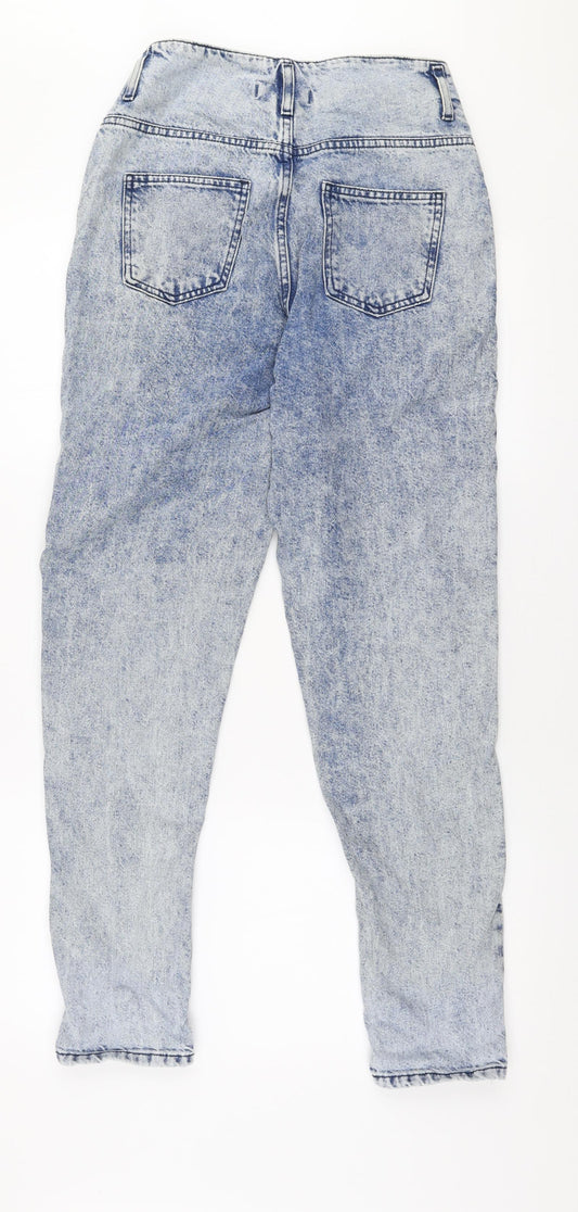Denim Co Womens Blue  100% Cotton Mom Jeans Size 8 L30 in Regular Zip