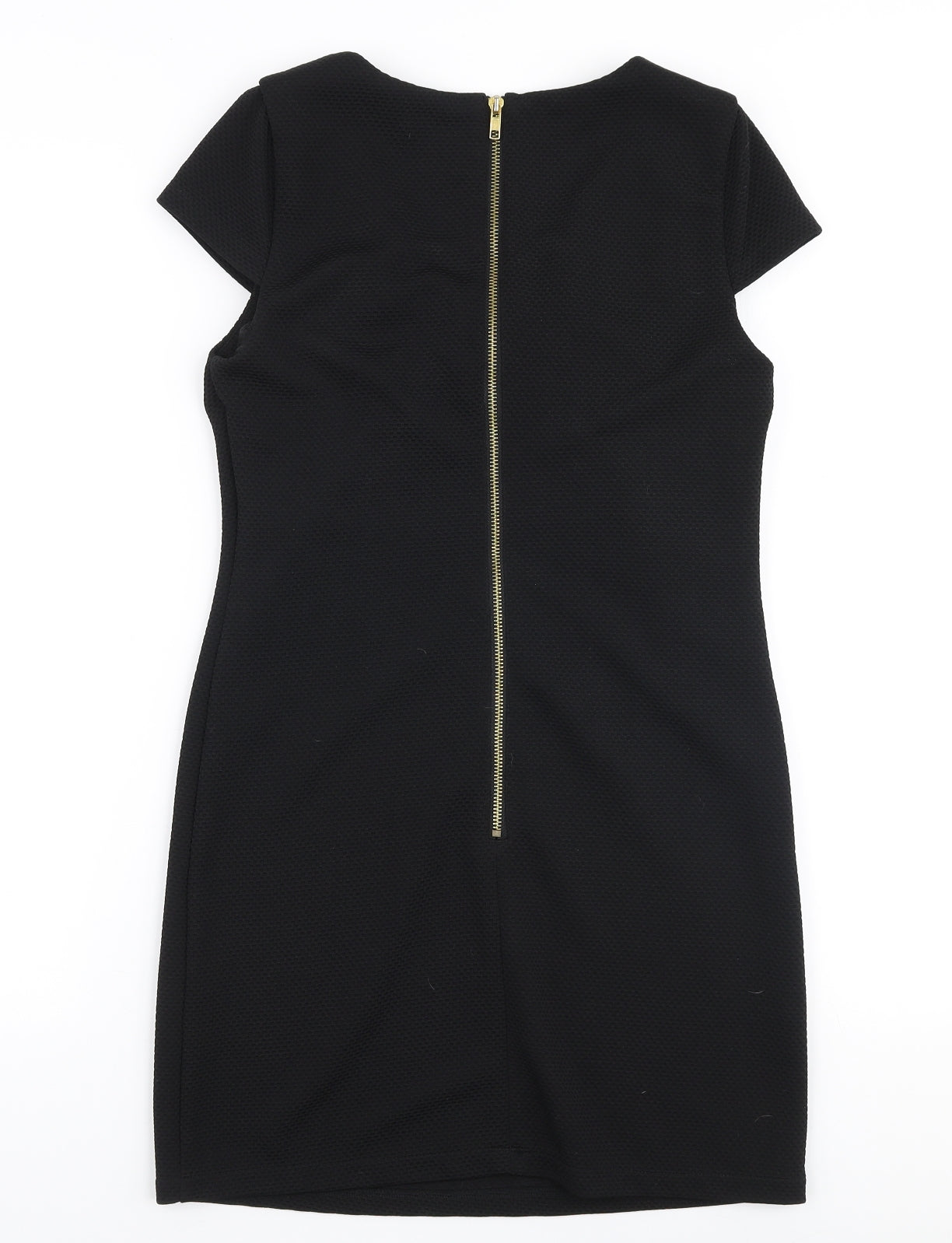Penny Choo Womens Black  Polyester A-Line  Size 8  Round Neck Zip
