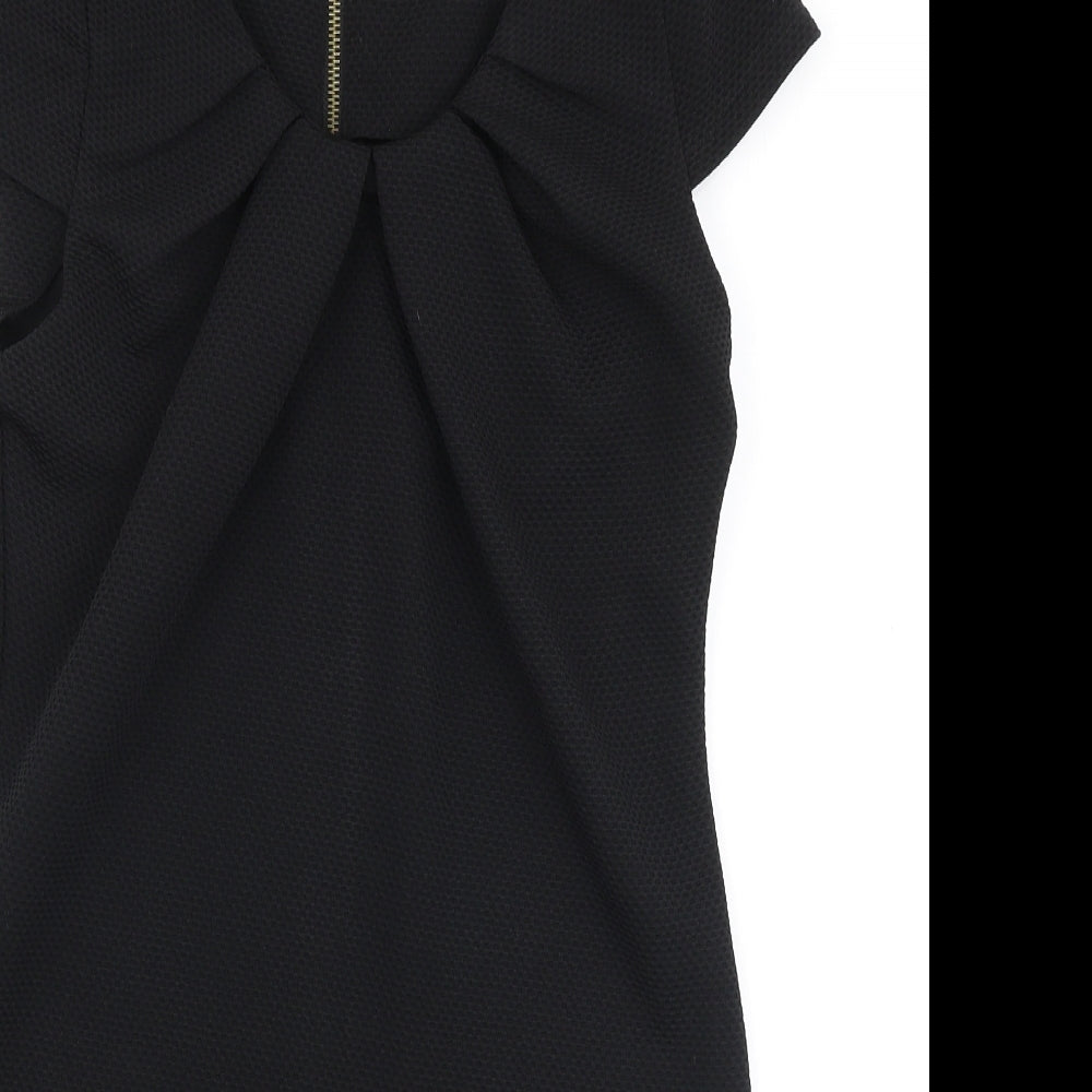 Penny Choo Womens Black  Polyester A-Line  Size 8  Round Neck Zip