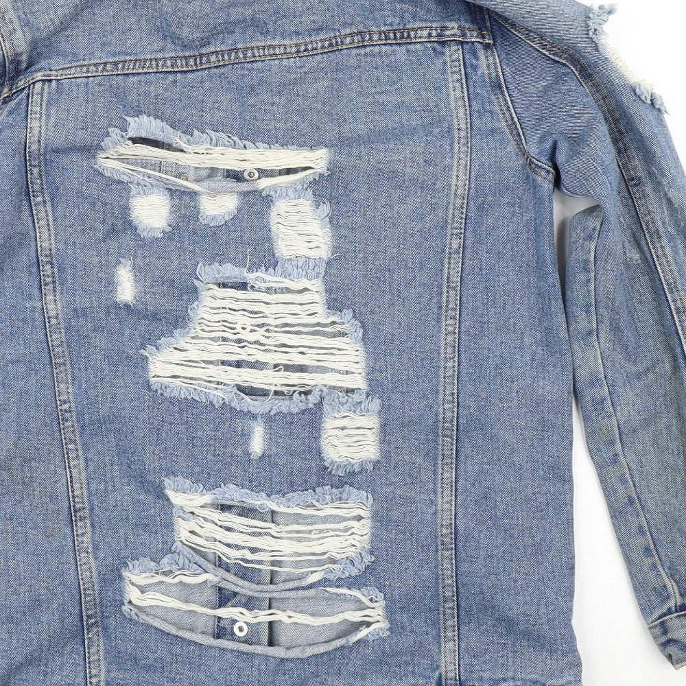 Denim & Co. Womens Blue   Jacket  Size 8   - DIstressed