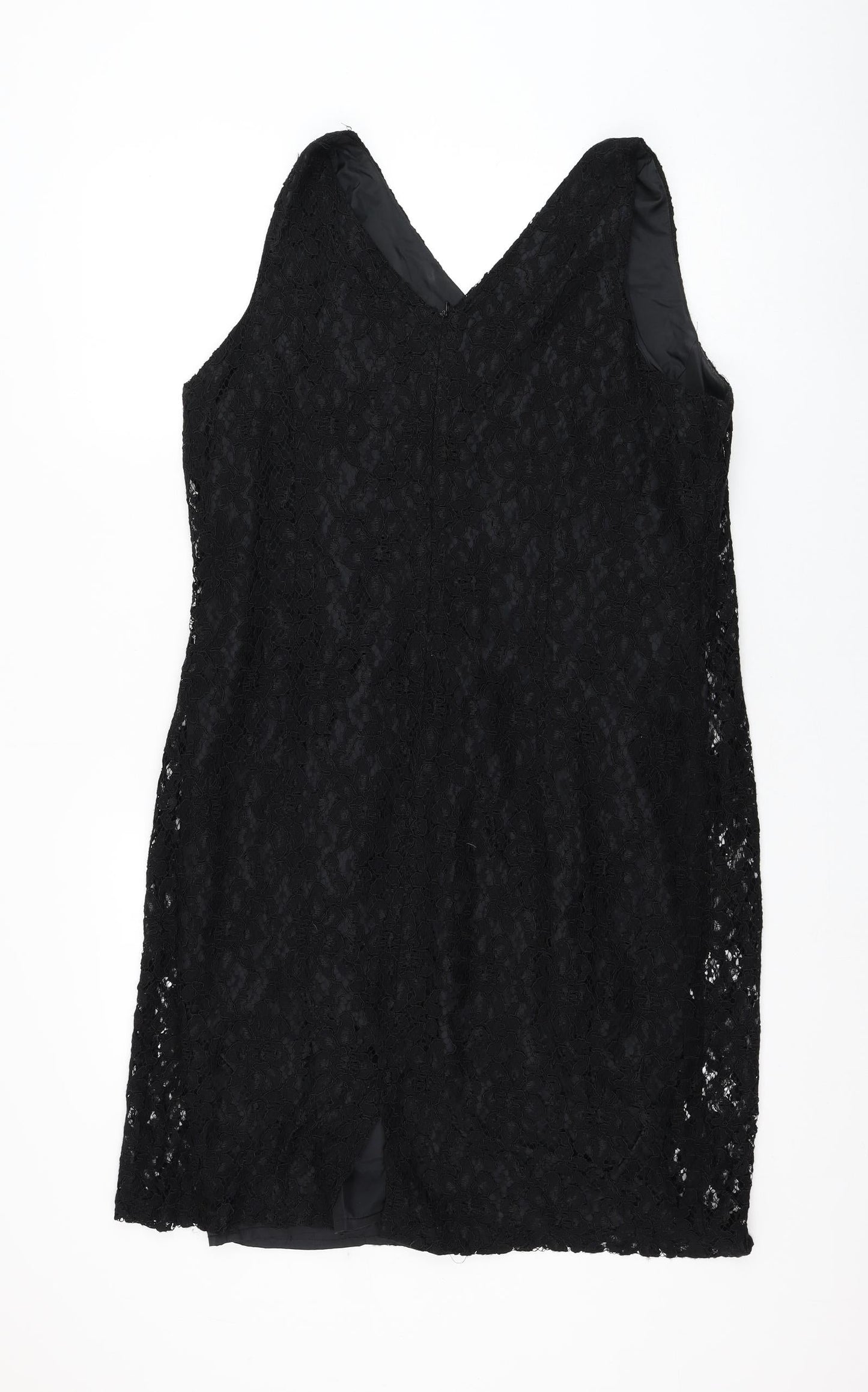 Modern Classics Womens Black  Viscose Shift  Size 18  V-Neck Zip