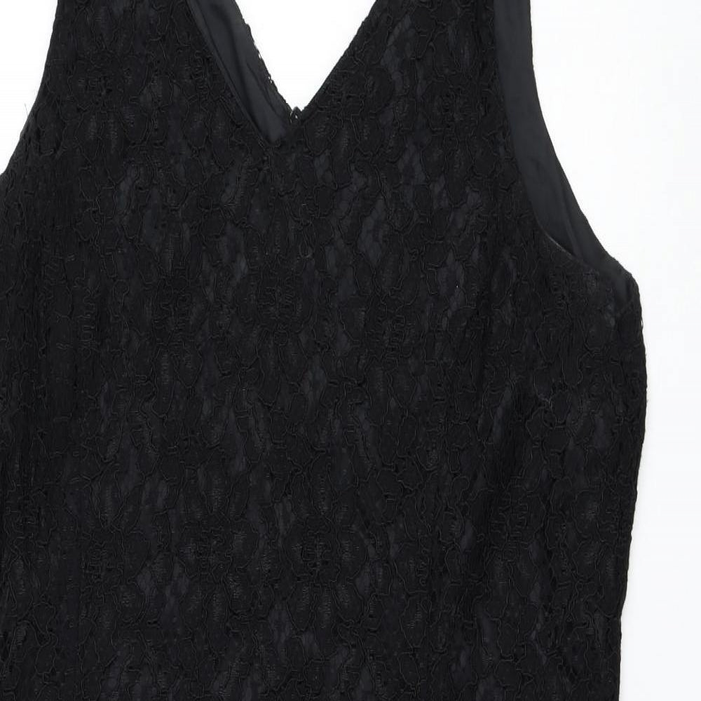 Modern Classics Womens Black  Viscose Shift  Size 18  V-Neck Zip