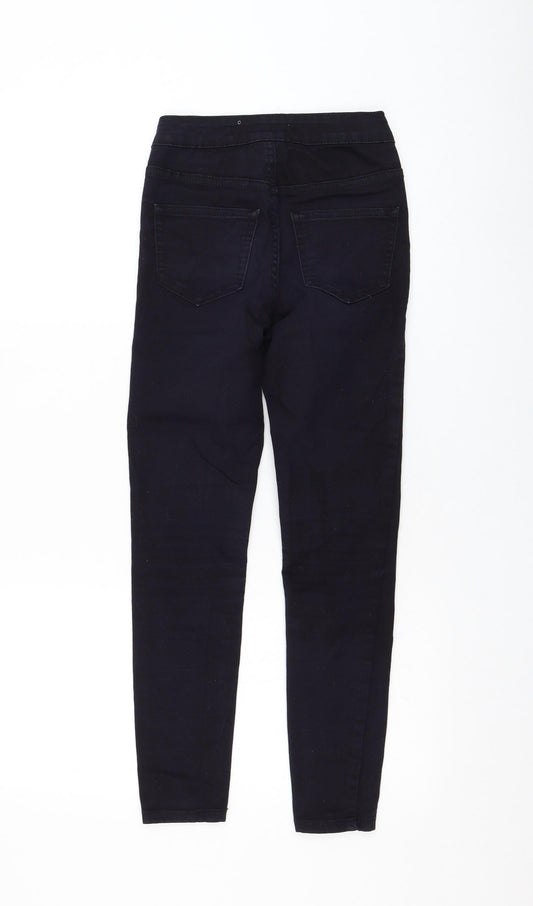 New Look Womens Blue  Cotton Skinny Jeans Size 4 L23 in Regular Zip