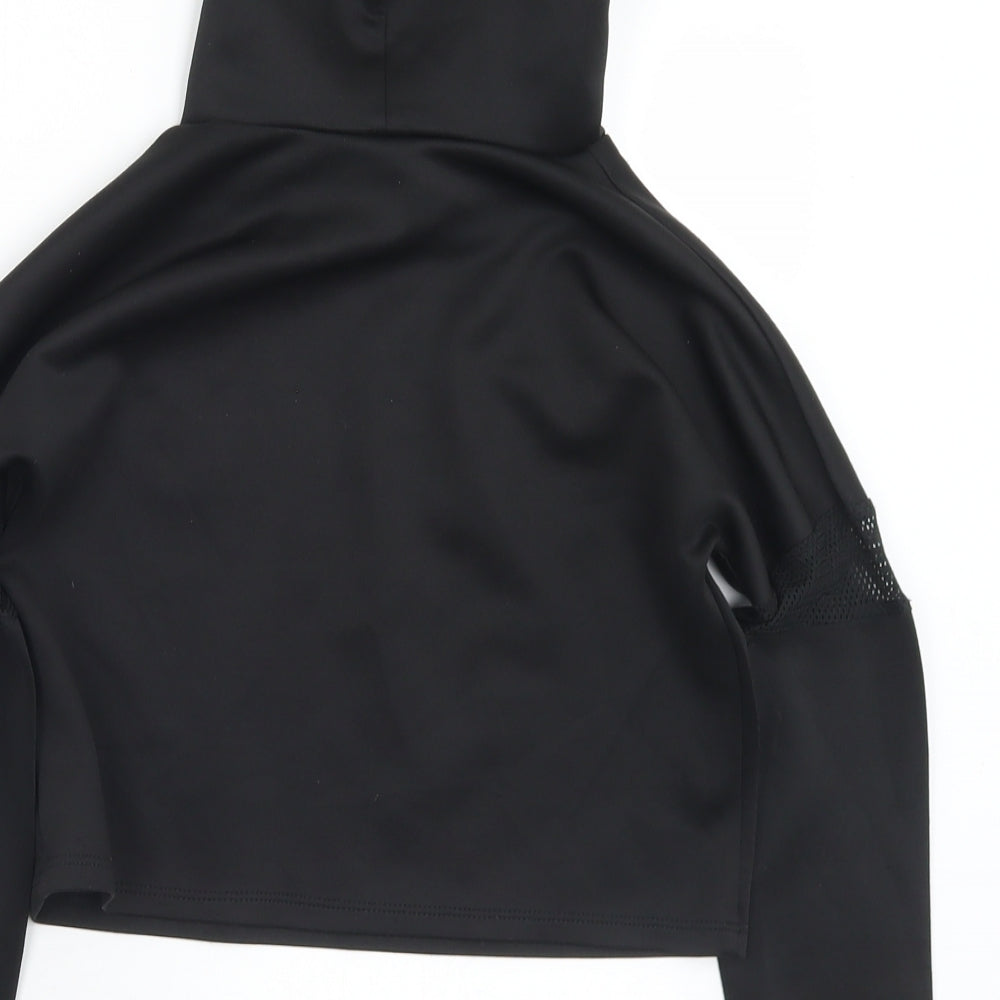 YD Girls Black  Polyester Pullover Hoodie Size 9-10 Years   - Squad